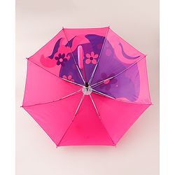 Babyhug Umbrella With Fish Print & Applique - Purple & Blue