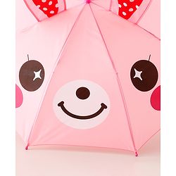 Babyhug Umbrella With Bunny Print & Applique - Pink