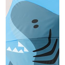 Babyhug Umbrella With Shark Print & Applique - Blue & Grey
