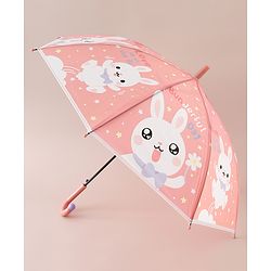 Babyhug Free Size Umbrella with Bunny Print - Red