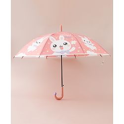 Babyhug Free Size Umbrella with Bunny Print - Red