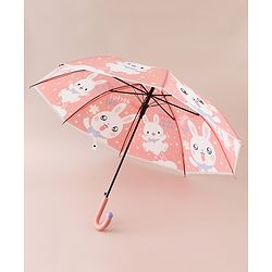 Babyhug Free Size Umbrella with Bunny Print - Red
