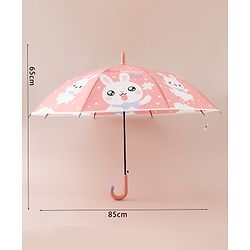 Babyhug Free Size Umbrella with Bunny Print - Red