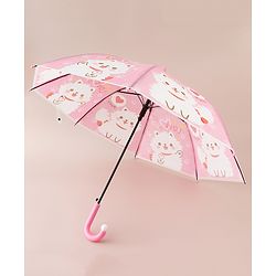 Babyhug Free Size Umbrella with Kitty Print -Pink