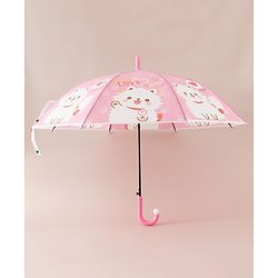 Babyhug Free Size Umbrella with Kitty Print -Pink