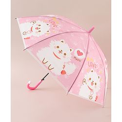 Babyhug Free Size Umbrella with Kitty Print -Pink