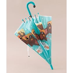 Babyhug Free Size Umbrella with Puppy Print -  Green