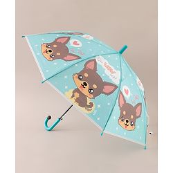 Babyhug Free Size Umbrella with Puppy Print -  Green