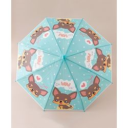 Babyhug Free Size Umbrella with Puppy Print -  Green