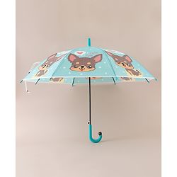 Babyhug Free Size Umbrella with Puppy Print -  Green