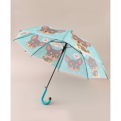 Babyhug Free Size Umbrella with Puppy Print -  Green