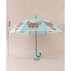 Babyhug Free Size Umbrella with Puppy Print -  Green