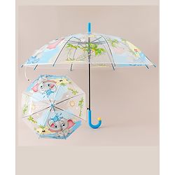 Babyhug Free Size Umbrella with Animal Print - Blue