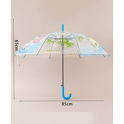 Babyhug Free Size Umbrella with Animal Print - Blue