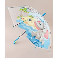 Babyhug Free Size Umbrella with Animal Print - Blue