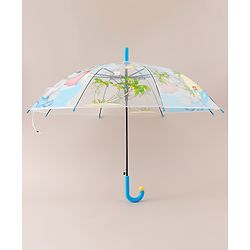 Babyhug Free Size Umbrella with Animal Print - Blue