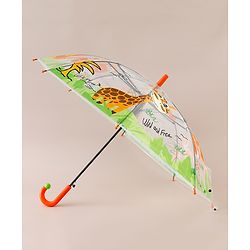 Babyhug Free Size Umbrella with Animal Print - Orange