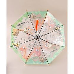 Babyhug Free Size Umbrella with Animal Print - Orange