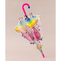 Babyhug Free Size Printed Umbrella - Dark Pink