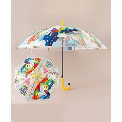 Babyhug  Free Size Umbrella with Unicorn Print- Yellow