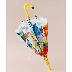 Babyhug  Free Size Umbrella with Unicorn Print- Yellow
