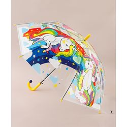 Babyhug  Free Size Umbrella with Unicorn Print- Yellow