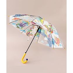 Babyhug  Free Size Umbrella with Unicorn Print- Yellow