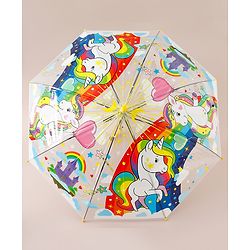 Babyhug  Free Size Umbrella with Unicorn Print- Yellow