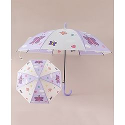 Babyhug Free Size Umbrella with Butterfly Print - Purple