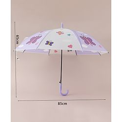 Babyhug Free Size Umbrella with Butterfly Print - Purple