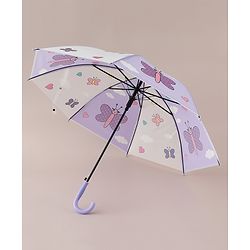 Babyhug Free Size Umbrella with Butterfly Print - Purple