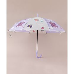 Babyhug Free Size Umbrella with Butterfly Print - Purple