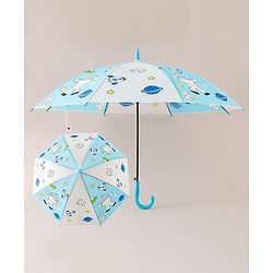 Babyhug Free Size Umbrella with Space Theme Print - Blue