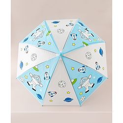 Babyhug Free Size Umbrella with Space Theme Print - Blue