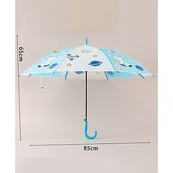 Babyhug Free Size Umbrella with Space Theme Print - Blue