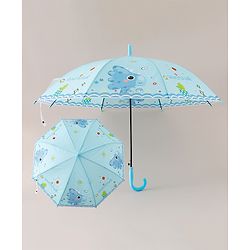 Babyhug Free Size Umbrella with Dino Print - Blue
