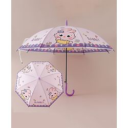 Babyhug Free Size Umbrella with Bunny Print - Purple