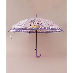 Babyhug Free Size Umbrella with Bunny Print - Purple