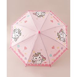 Babyhug Free Size Umbrella with Unicorn Print - Dark Pink