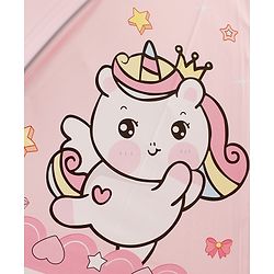 Babyhug Free Size Umbrella with Unicorn Print - Dark Pink