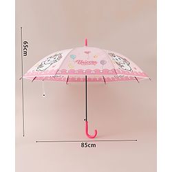 Babyhug Free Size Umbrella with Unicorn Print - Dark Pink