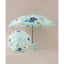Babyhug  Free Size Umbrellawith Sea Life Theme Print - Light Green