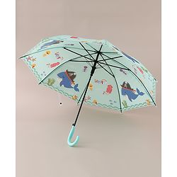 Babyhug  Free Size Umbrellawith Sea Life Theme Print - Light Green