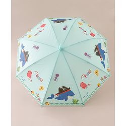 Babyhug  Free Size Umbrellawith Sea Life Theme Print - Light Green