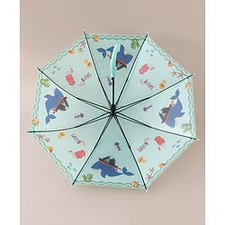 Babyhug  Free Size Umbrellawith Sea Life Theme Print - Light Green
