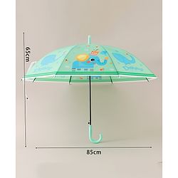 Babyhug Free Size Elephant Printed Umbrella - Light Green