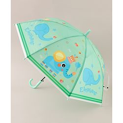 Babyhug Free Size Elephant Printed Umbrella - Light Green