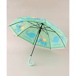 Babyhug Free Size Elephant Printed Umbrella - Light Green