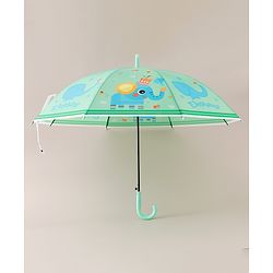 Babyhug Free Size Elephant Printed Umbrella - Light Green