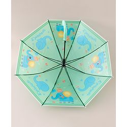 Babyhug Free Size Elephant Printed Umbrella - Light Green